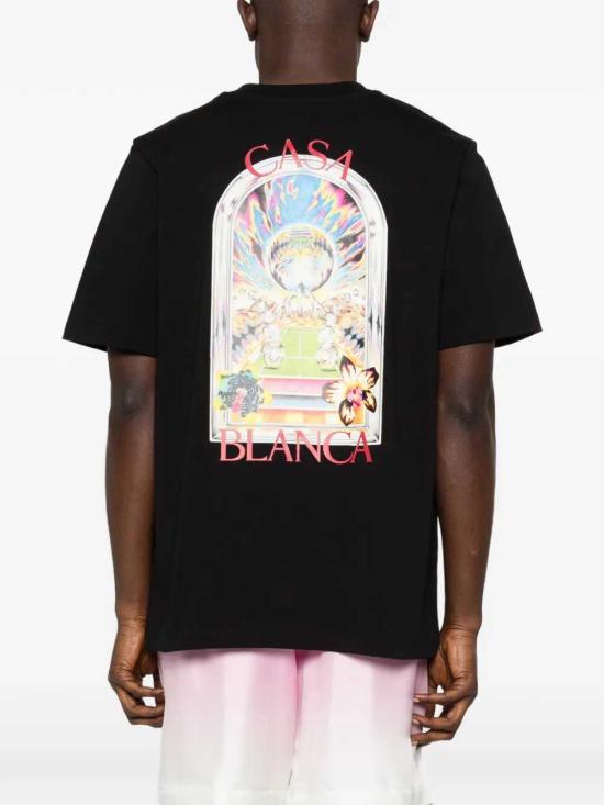 26SS 카사블랑카 반팔 티셔츠 MSS26JTS00109 BLACK JERSEY - CASABLANCA