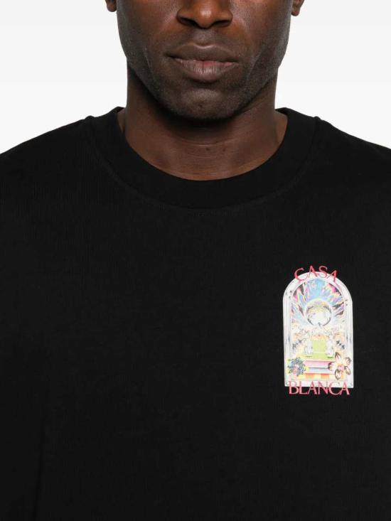 26SS 카사블랑카 반팔 티셔츠 MSS26JTS00109 BLACK JERSEY - CASABLANCA