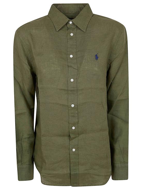 26SS 폴로 랄프로렌 포니 자수 리넨 셔츠 (211970730009) 211970730 507 SUPPLY OLIVE