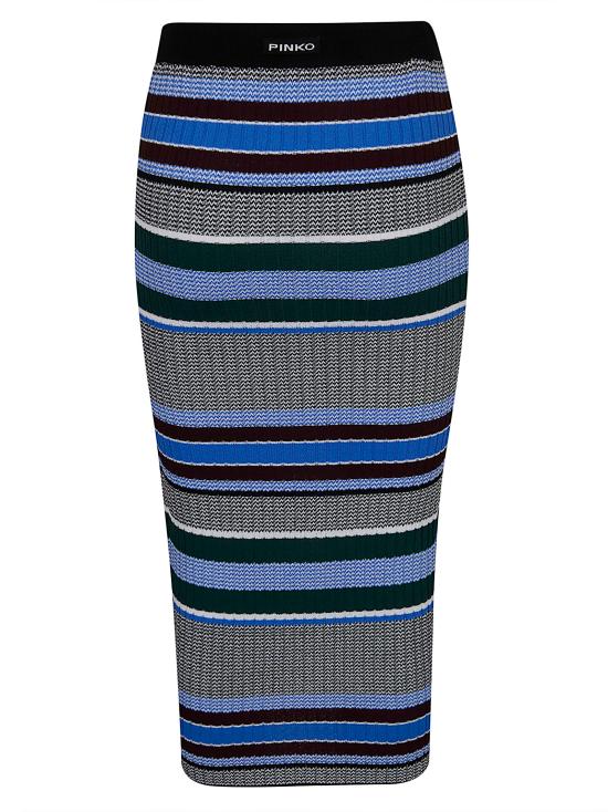 26SS 핑코 롱 스커트 106365 A355 ZEA NERO AZZURRO - PINKO