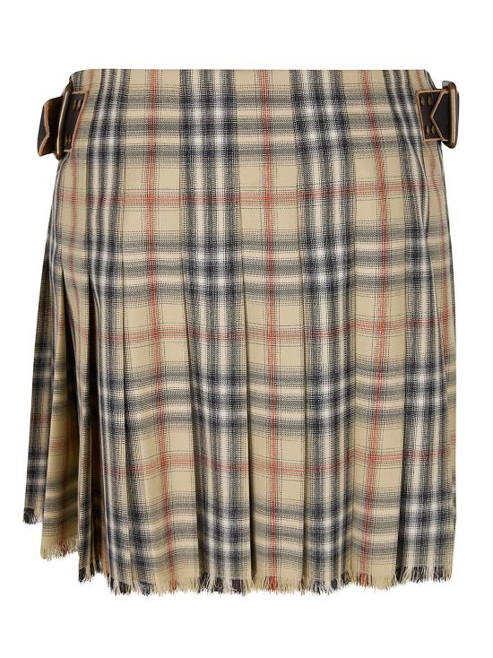 26SS 버버리 숏 스커트 8118152 SAND IP CHECK - BURBERRY