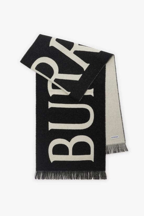 26SS 버버리 로고 울 머플러 8109563 C1343 BLACK CALICO