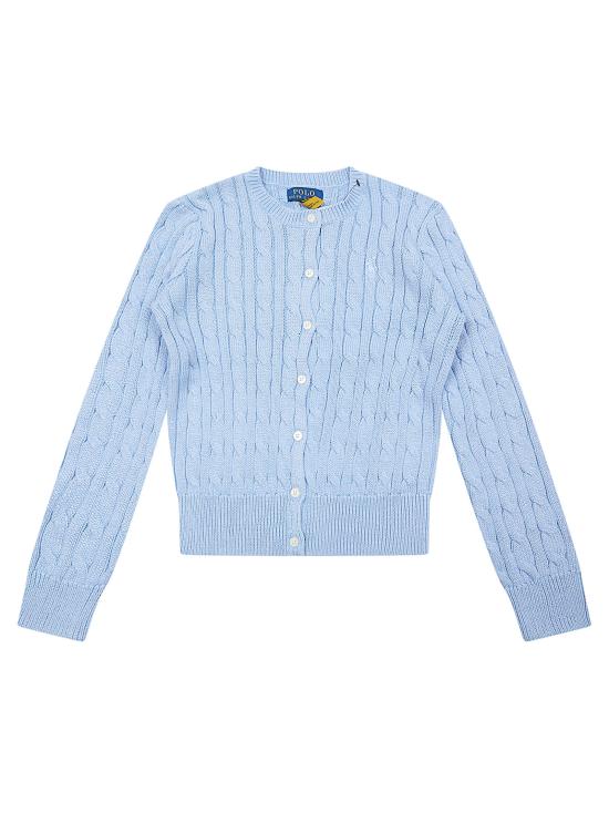 26SS [키즈] 랄프 로렌 가디건 313A11277 002 CHAMBRAY BLUE W METALLIC