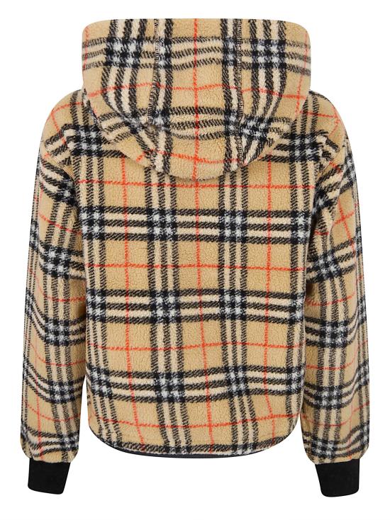 26SS 버버리 크롭 체크 플리스 후드 자켓 8118929 SAND IP CHECK - BURBERRY