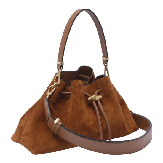 26SS 지미추 숄더백 BON BON BCKT E W SUETAN GOLD Brown - JIMMY CHOO