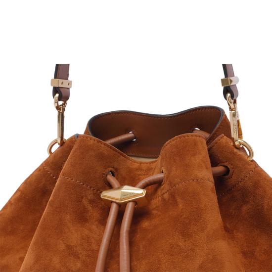 26SS 지미추 숄더백 BON BON BCKT E W SUETAN GOLD Brown - JIMMY CHOO