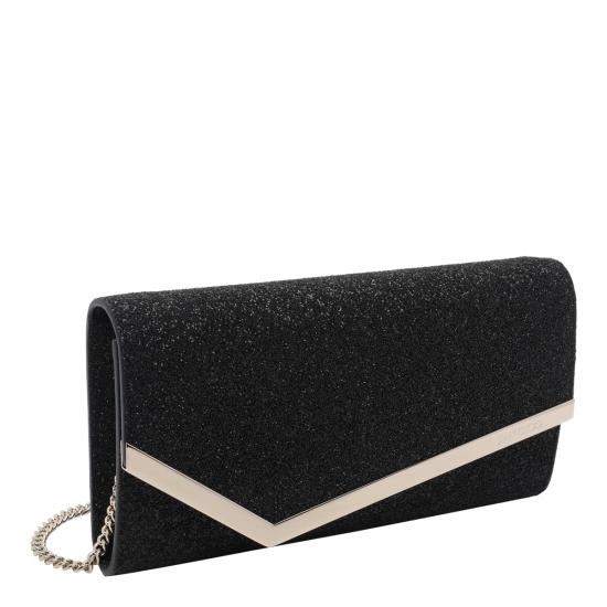 26SS 지미추 클러치/파우치 EMMIE GQIBLACK LIGHT GOLD Black - JIMMY CHOO