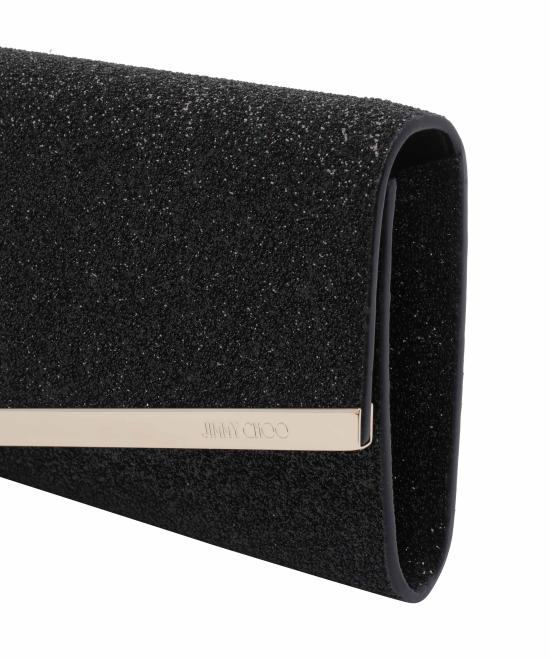26SS 지미추 클러치/파우치 EMMIE GQIBLACK LIGHT GOLD Black - JIMMY CHOO