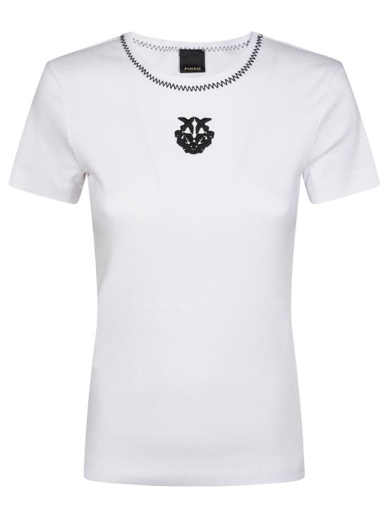 26SS 핑코 반팔 티셔츠 106815A3AL ZZ1 BIANCO