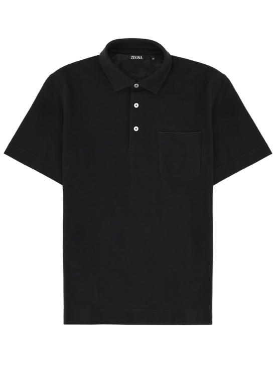 26SS 에르메네질도제냐 폴로 티셔츠 UH392A3 H752K09 BLACK