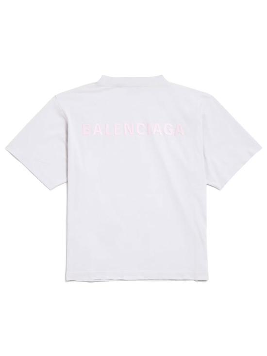 26SS 발렌시아가 백 미디엄 핏 티셔츠 850990 TTVJ1 2420 DIRTY WHITE BBY PINK - BALENCIAGA
