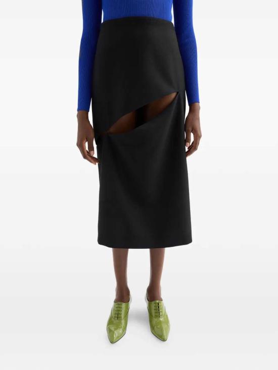 26SS 질샌더 롱 스커트 J03MA0294J40330 001 BLACK - JIL SANDER