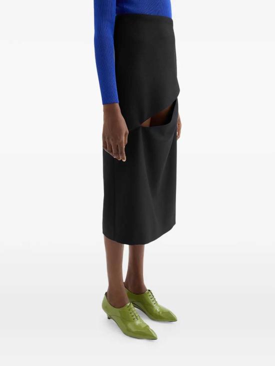 26SS 질샌더 롱 스커트 J03MA0294J40330 001 BLACK - JIL SANDER