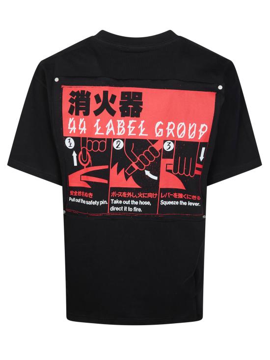 26SS 44레이블 반팔 티셔츠 B0030556FA706P762 BLACK NERO - 44 LABEL