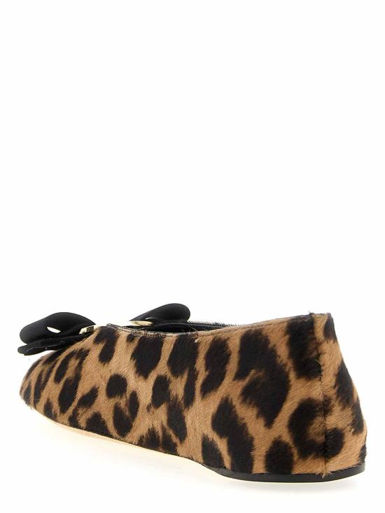 25FW 살바토레 페라가모 플랫 슈즈 781750NATURALENERO Animal Print - SALVATORE FERRAGAMO
