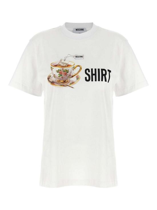 25FW 모스키노 반팔 티셔츠 072255411001 White