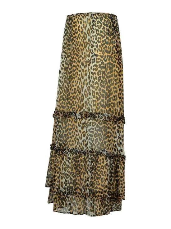 25FW 가니 미디 스커트 W0435943 Animal Print - GANNI