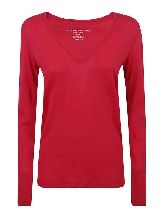  마제스틱필라쳐 반팔 티셔츠 H23M005FTS010153 Red