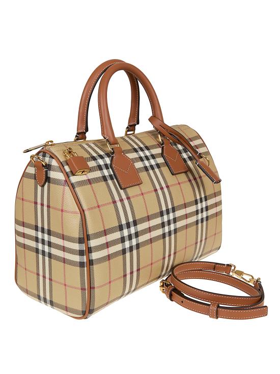 26SS 버버리 미디엄 체크 볼링 백 8119049 A9534 VNTG CHK BRIAR BROWN - BURBERRY