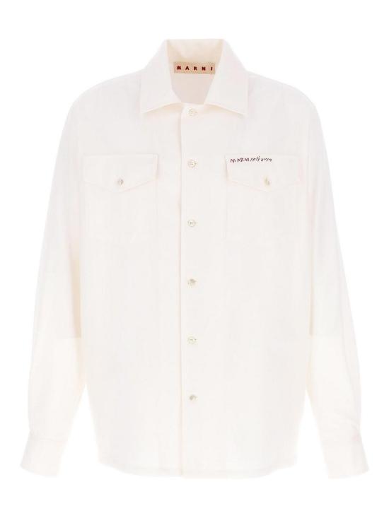 25FW 마르니 긴팔 셔츠 CUMU0310S0TW83900W01 White