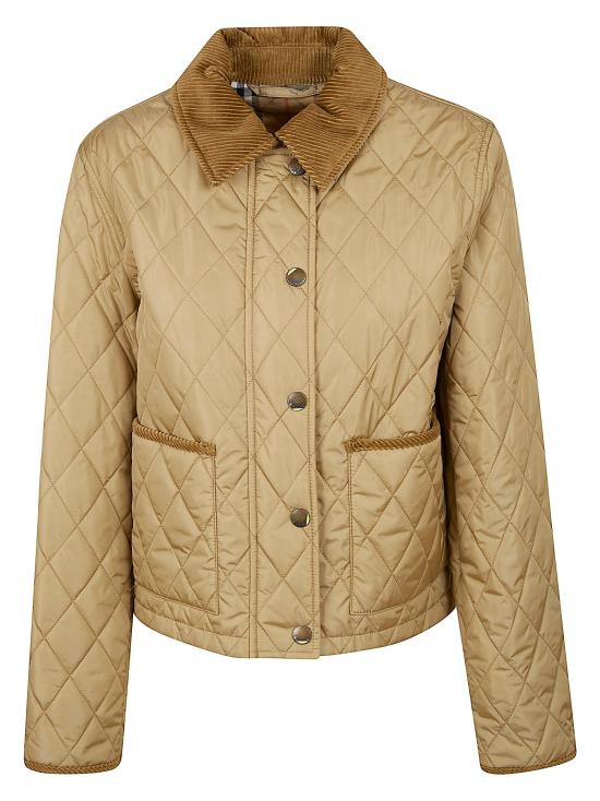 26SS 버버리 크롭 퀄티드 나일론 자켓 8107466 FLAX SAND IP CHECK