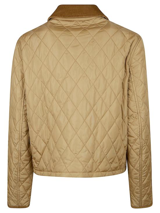 26SS 버버리 크롭 퀄티드 나일론 자켓 8107466 FLAX SAND IP CHECK - BURBERRY
