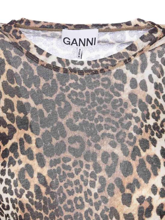 26SS 가니 메쉬 롱 슬리브 T4208943 Animal Print - GANNI