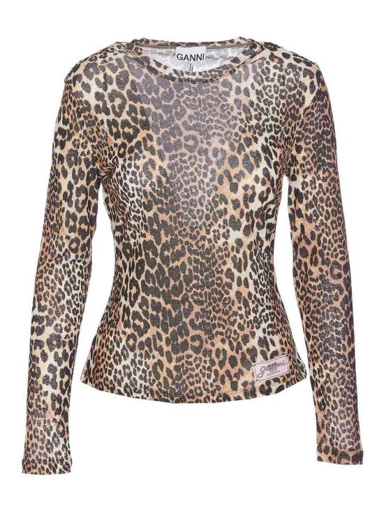 26SS 가니 메쉬 롱 슬리브 T4208943 Animal Print