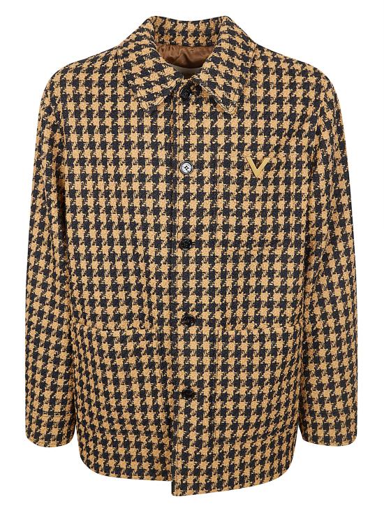 26SS 발렌티노 가라바니 긴팔 셔츠 VCIQ41 B88 757 NERO CAMMELLO