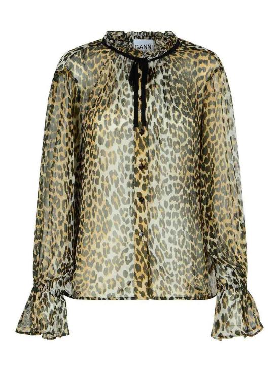25FW 가니 셔츠 W0570943 Animal Print