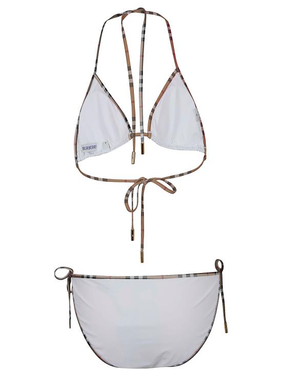 26SS 버버리 체크 트리밍 비키니 8070464 WHITE - BURBERRY