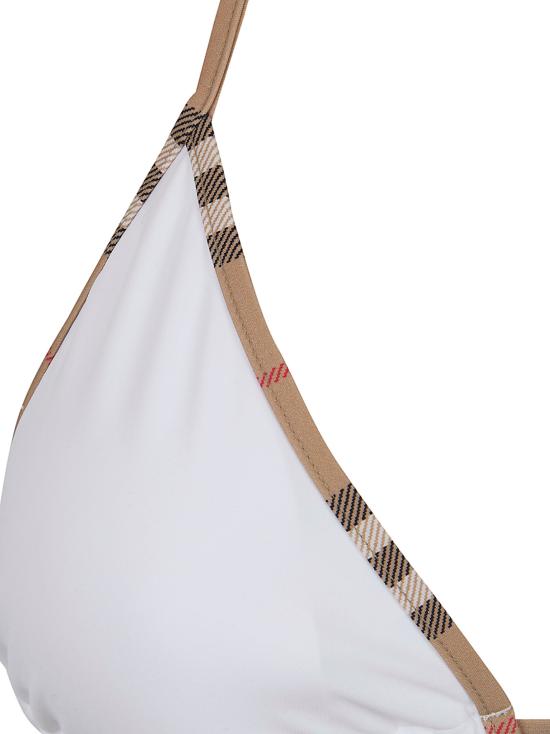 26SS 버버리 체크 트리밍 비키니 8070464 WHITE - BURBERRY