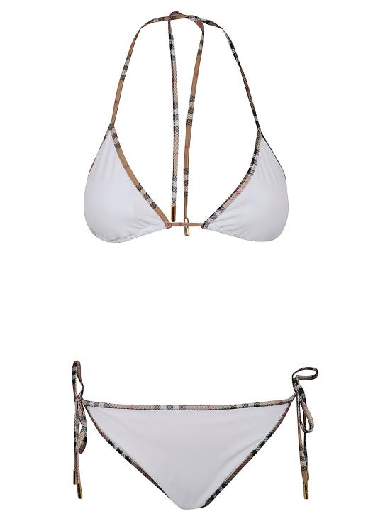 26SS 버버리 체크 트리밍 비키니 8070464 WHITE