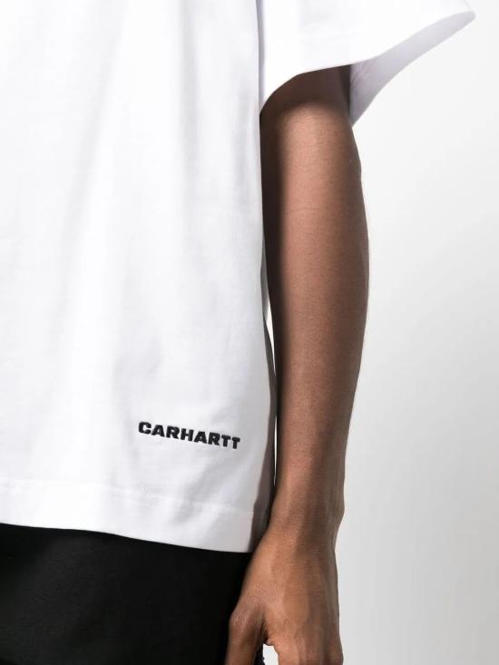 26SS 칼하트 WIP 숏슬리브 링크 스크립트 티셔츠 I031373 00AXX WHITE BLACK - CARHARTT WIP