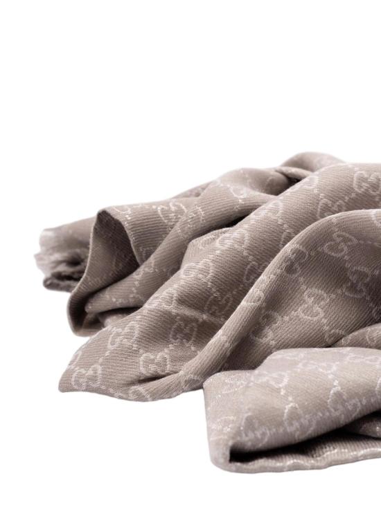 25FW 구찌 GG 프린트 울&코튼 숄 8452433GC46 Grey - GUCCI
