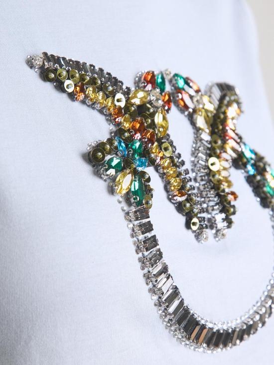 26SS 핑코 반팔 티셔츠 100535A33F E87 Azzurro arona - PINKO