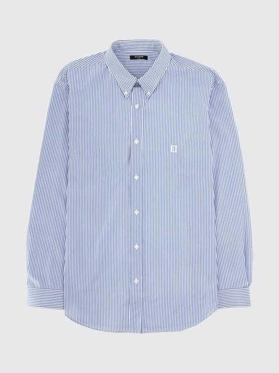 26SS 발망 긴팔 셔츠 GH1HS496CG38 SAB Gnawed Blue - BALMAIN