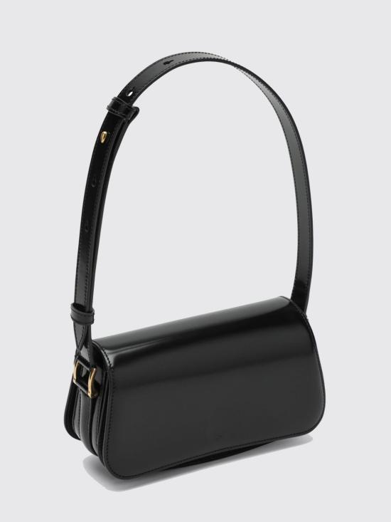 26SS 아미 스몰 하트 로고 글레이즈드 레더 파리 탑 핸들 백 ULL718AL0139 001 Black - AMI
