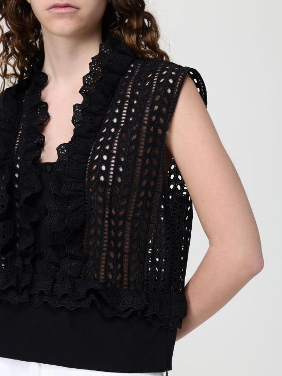 26SS 알베르타 페레티 민소매 티셔츠 08081623 0555 Black - ALBERTA FERRETTI