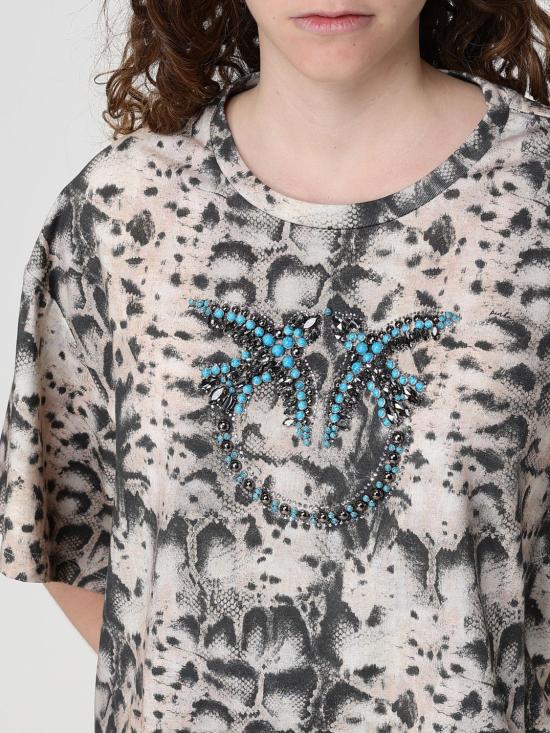 26SS 핑코 반팔 티셔츠 106921A3C8 CZ9 Beige - PINKO