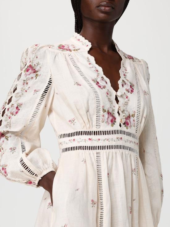 26SS 짐머만 롱 원피스 5372DRS264 CPKR Yellow Cream - ZIMMERMANN