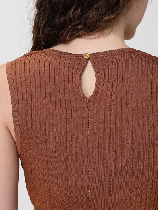 26SS 엘리자베타프랜치 민소매 티셔츠 TK76S61E2 600 Leather - ELISABETTA FRANCHI