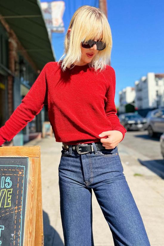  퍼펙트 화이트 티 스웨터 지기 리버스 플리스 쉬런큰 크루 - PERFECT WHITE TEE