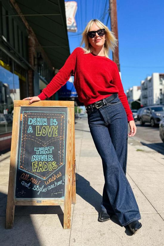  퍼펙트 화이트 티 스웨터 지기 리버스 플리스 쉬런큰 크루 - PERFECT WHITE TEE