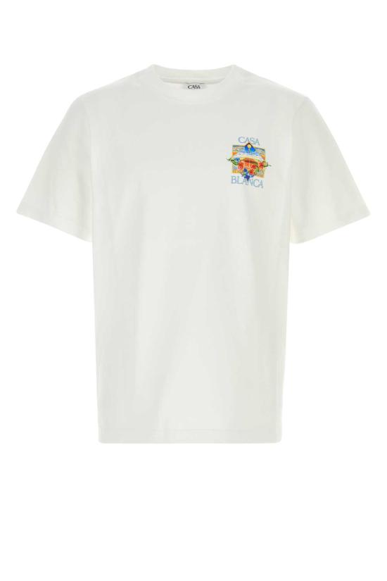 26SS 카사블랑카 반팔 티셔츠 MSS26JTS00113 FLOWERCOURTIC White