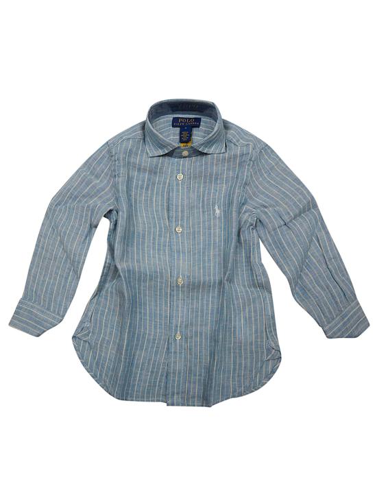 26SS [키즈] 랄프 로렌 셔츠 323A13343 002 BLUE CREAM