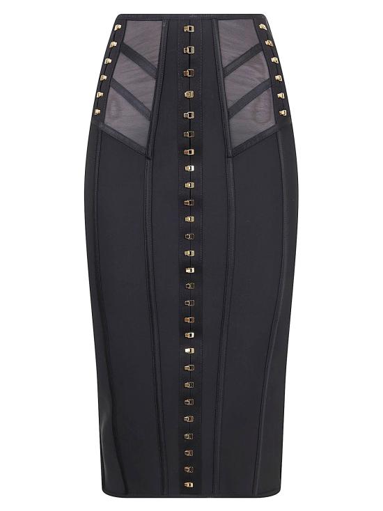 26SS 엘리자베타프랜치 미디 스커트 GO17962E2 110 NERO BLACK - ELISABETTA FRANCHI
