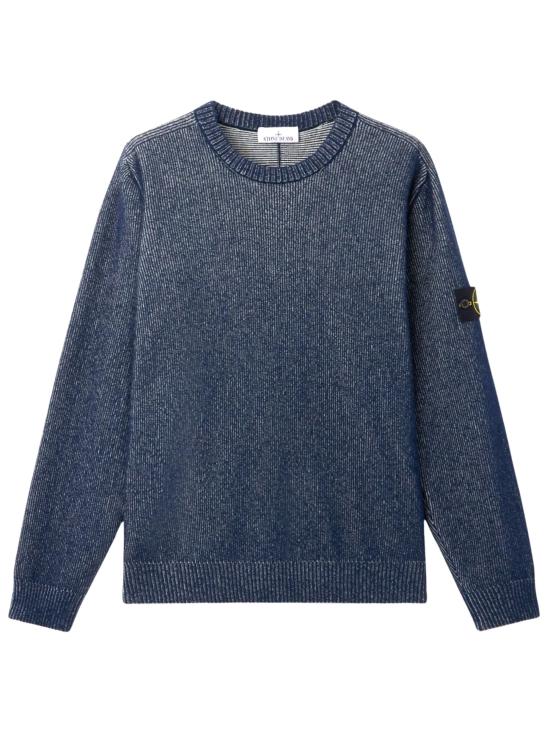 26SS 스톤 아일랜드 플래팅 립 코튼 부클 루즈핏 크루넥 점퍼 L1S155100033S0N12V0M20 BLUE MELANGE DOM