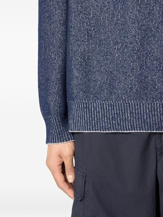 26SS 스톤 아일랜드 플래팅 립 코튼 부클 루즈핏 크루넥 점퍼 L1S155100033S0N12V0M20 BLUE MELANGE DOM - STONE ISLAND