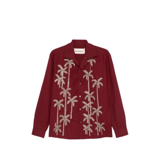 26SS 바지스트 긴팔 셔츠 SR11096 PALM GROOV BURGU RED